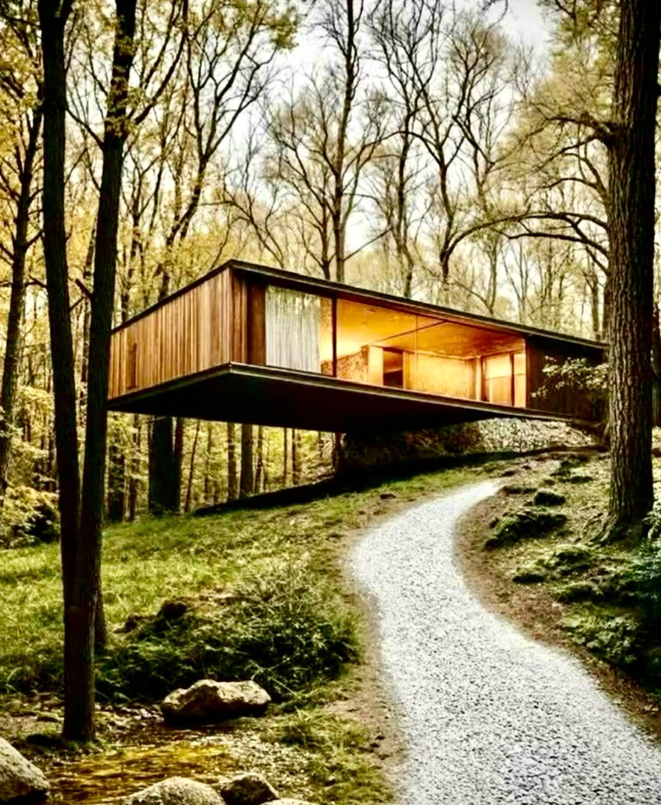 UpState New York wooded residence concept image