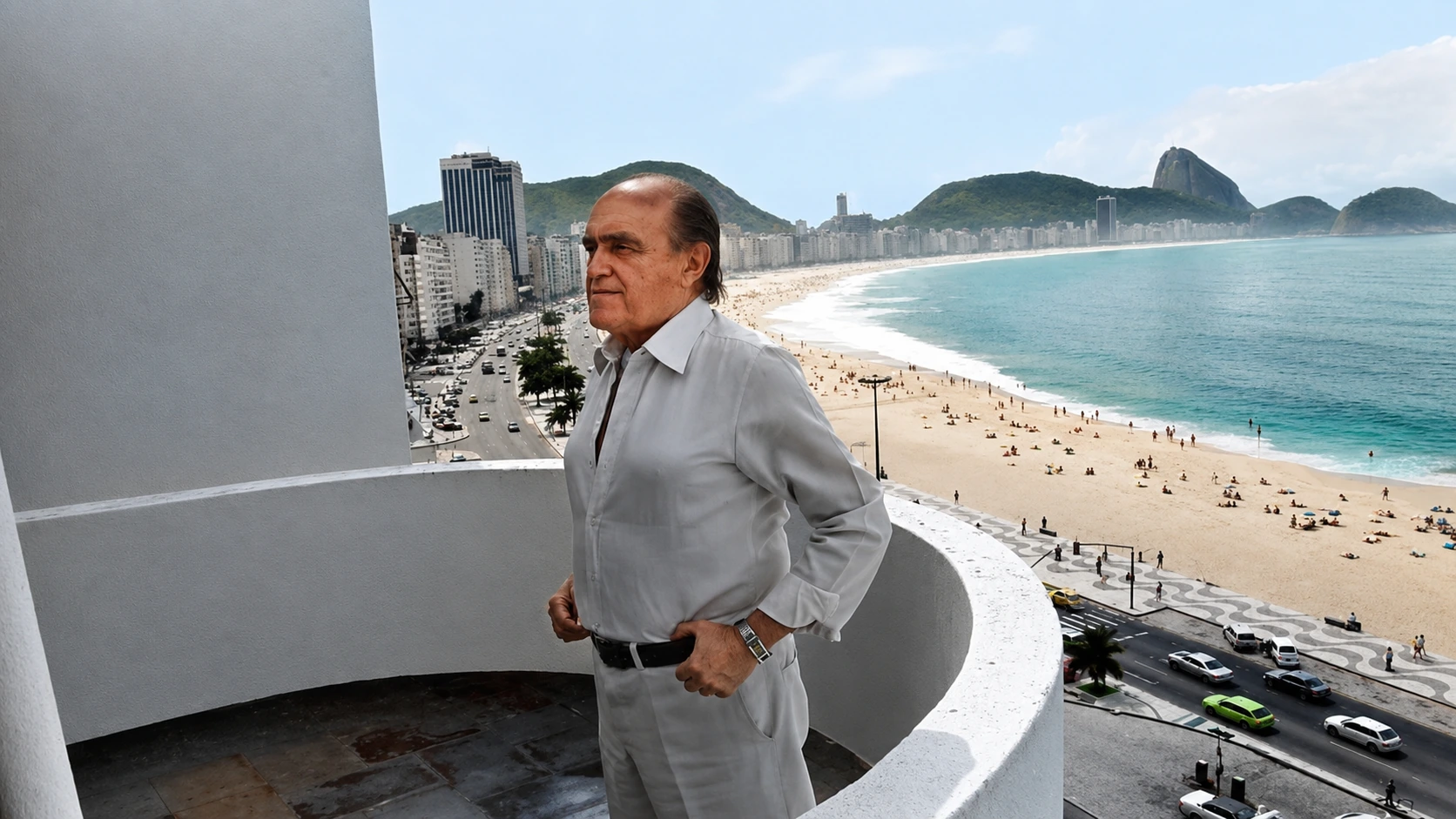 Oscar Niemeyer at his Copacabana office